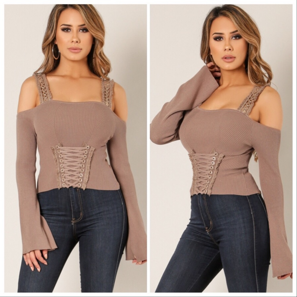 Almond Off The Shoulder Top